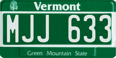 VT license plate MJJ633