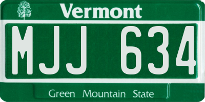 VT license plate MJJ634