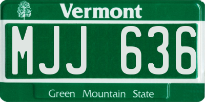 VT license plate MJJ636