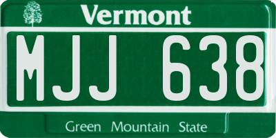 VT license plate MJJ638