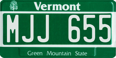 VT license plate MJJ655