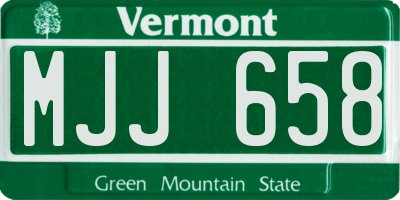 VT license plate MJJ658