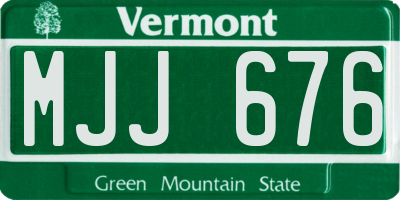 VT license plate MJJ676