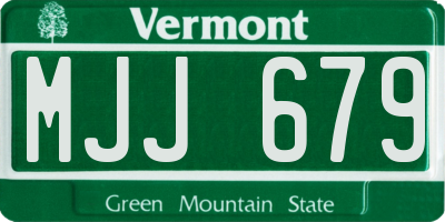 VT license plate MJJ679