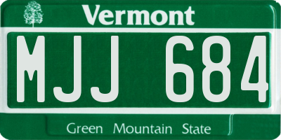 VT license plate MJJ684