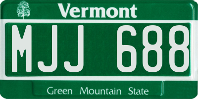 VT license plate MJJ688