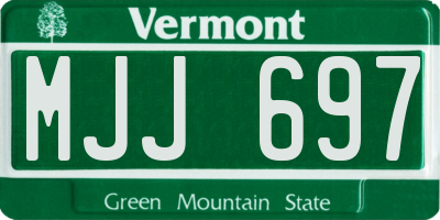 VT license plate MJJ697