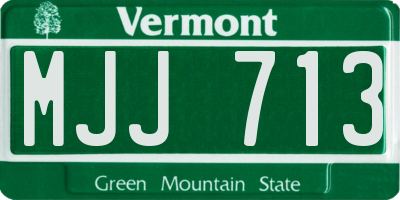 VT license plate MJJ713