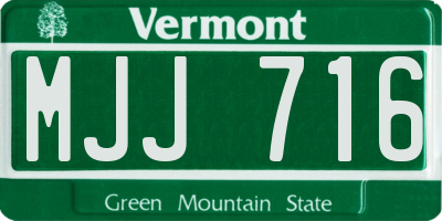 VT license plate MJJ716