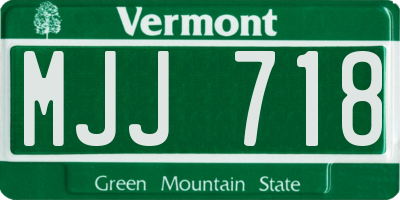 VT license plate MJJ718