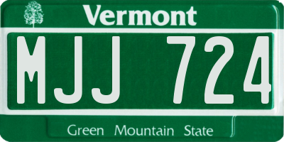VT license plate MJJ724