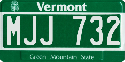 VT license plate MJJ732