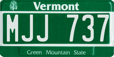 VT license plate MJJ737