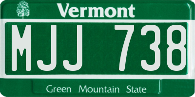 VT license plate MJJ738