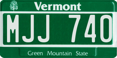 VT license plate MJJ740