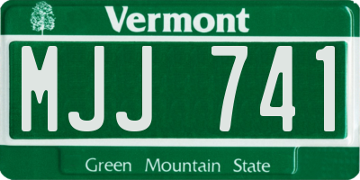 VT license plate MJJ741