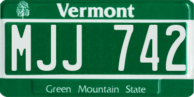 VT license plate MJJ742