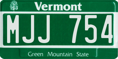VT license plate MJJ754