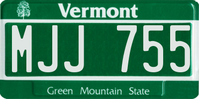 VT license plate MJJ755
