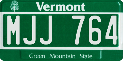 VT license plate MJJ764