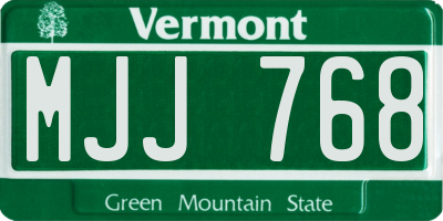 VT license plate MJJ768