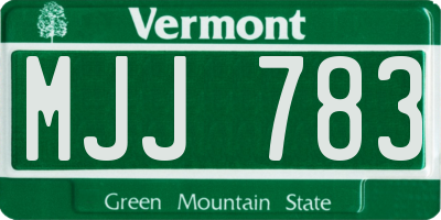 VT license plate MJJ783
