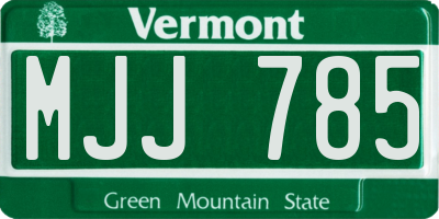 VT license plate MJJ785