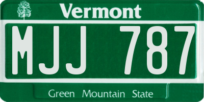VT license plate MJJ787