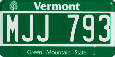 VT license plate MJJ793