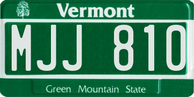 VT license plate MJJ810