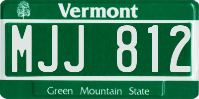 VT license plate MJJ812