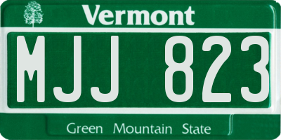 VT license plate MJJ823