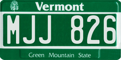 VT license plate MJJ826