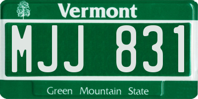 VT license plate MJJ831