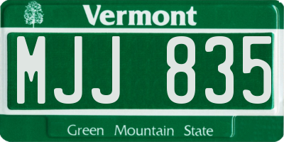 VT license plate MJJ835