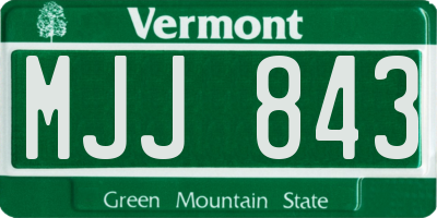 VT license plate MJJ843