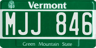 VT license plate MJJ846