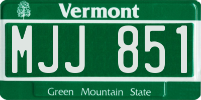 VT license plate MJJ851