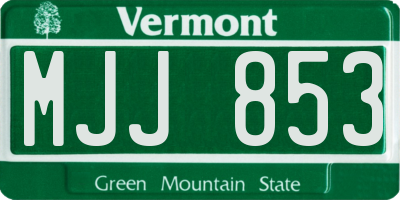 VT license plate MJJ853