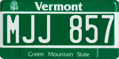 VT license plate MJJ857