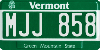 VT license plate MJJ858
