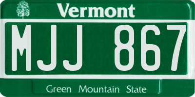 VT license plate MJJ867