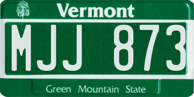 VT license plate MJJ873