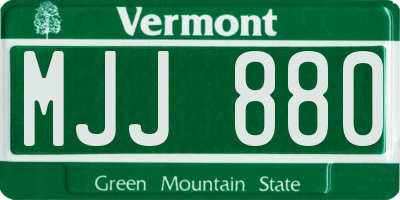 VT license plate MJJ880