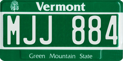 VT license plate MJJ884