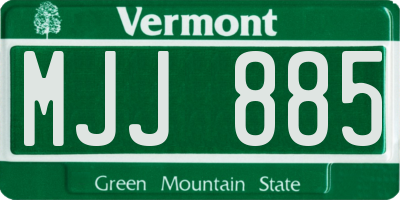 VT license plate MJJ885