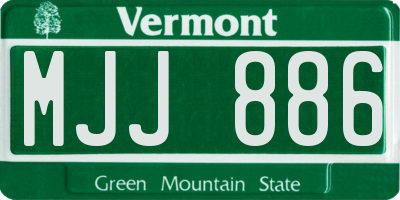 VT license plate MJJ886