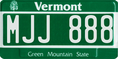 VT license plate MJJ888