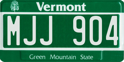 VT license plate MJJ904