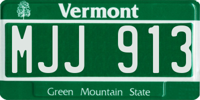 VT license plate MJJ913